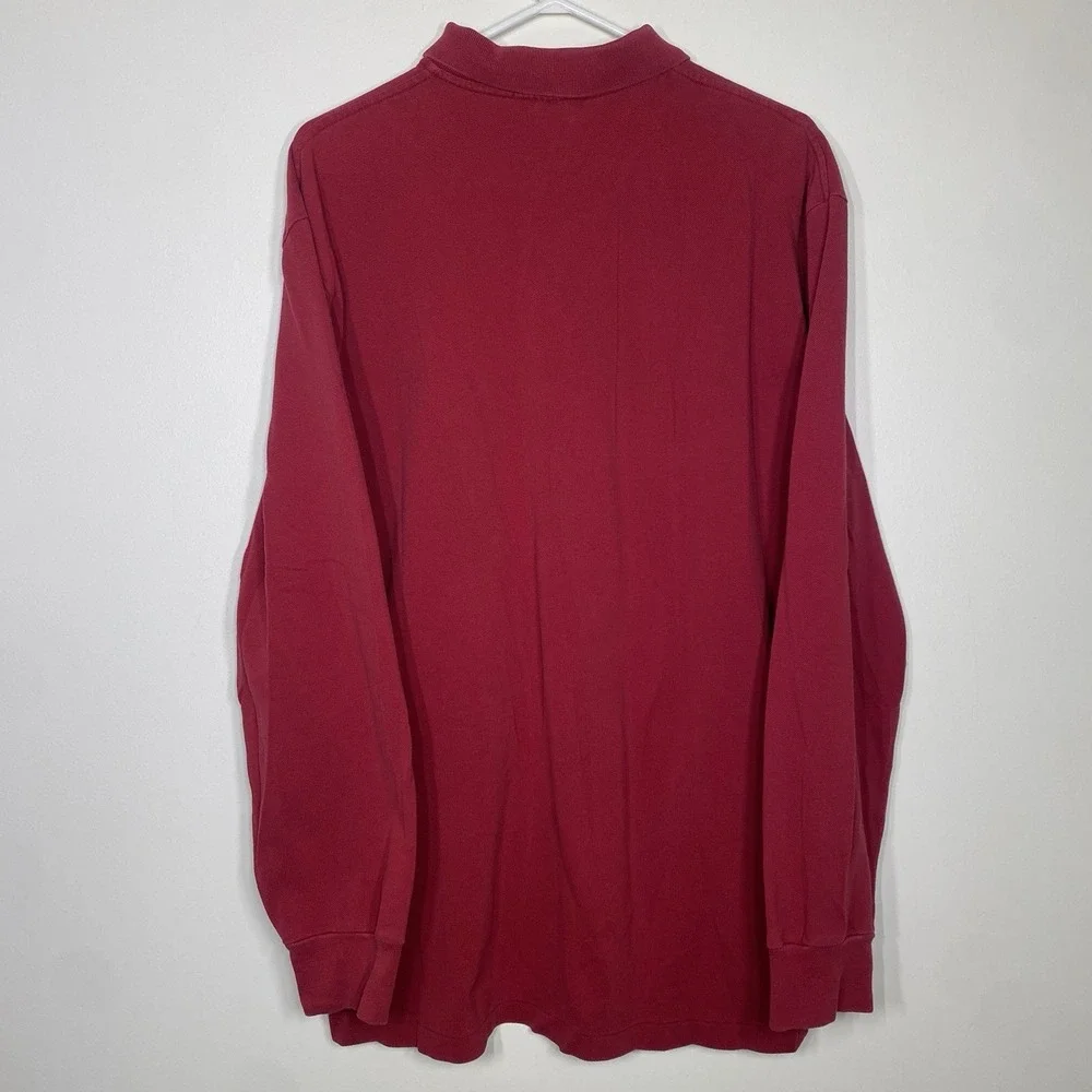 Vintage Polo‎ Ralph Lauren Polo Mens XL Made In USA Long Sleeve Red Cotton Pony